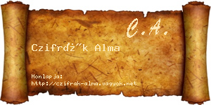 Czifrák Alma névjegykártya